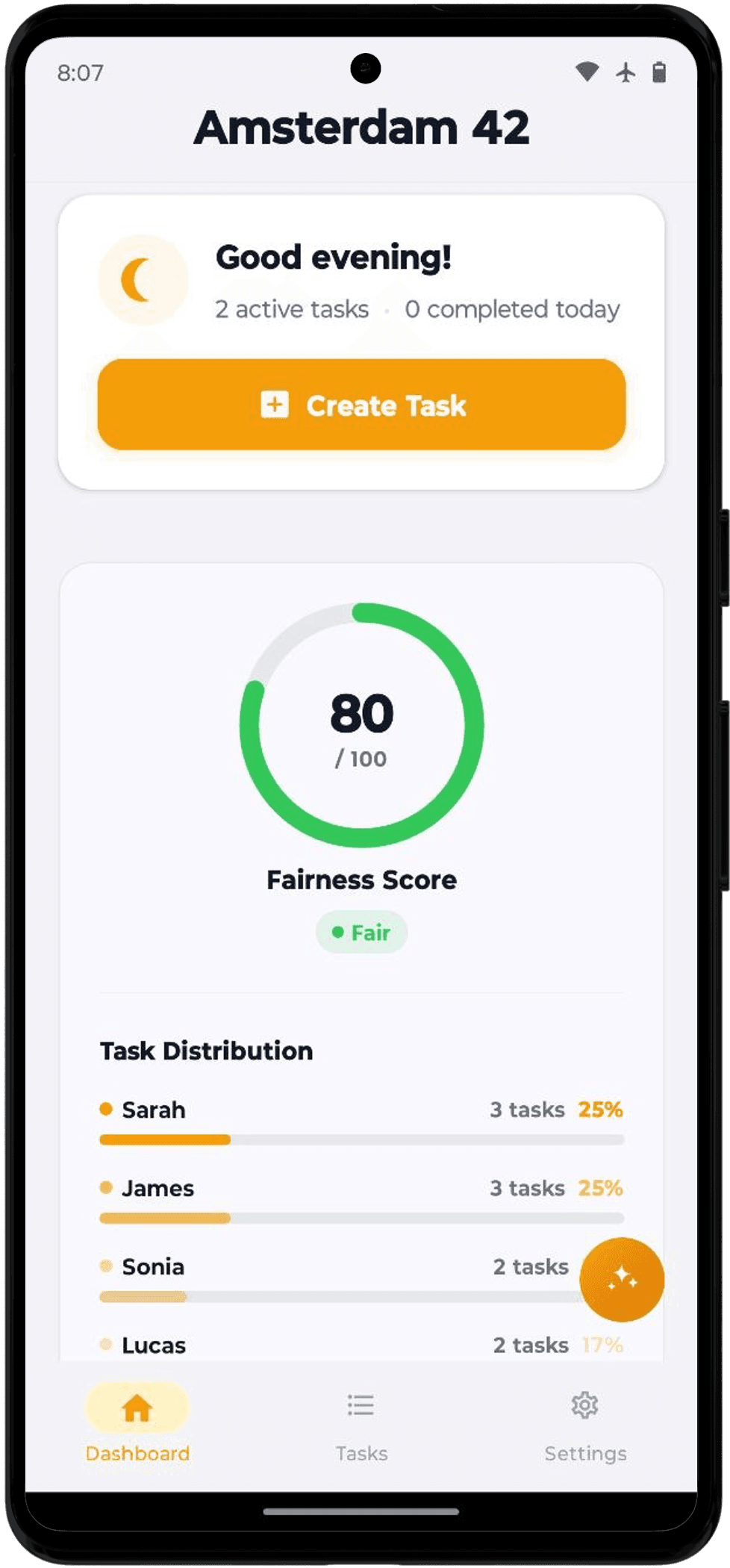 Dashboard with Fairness Score