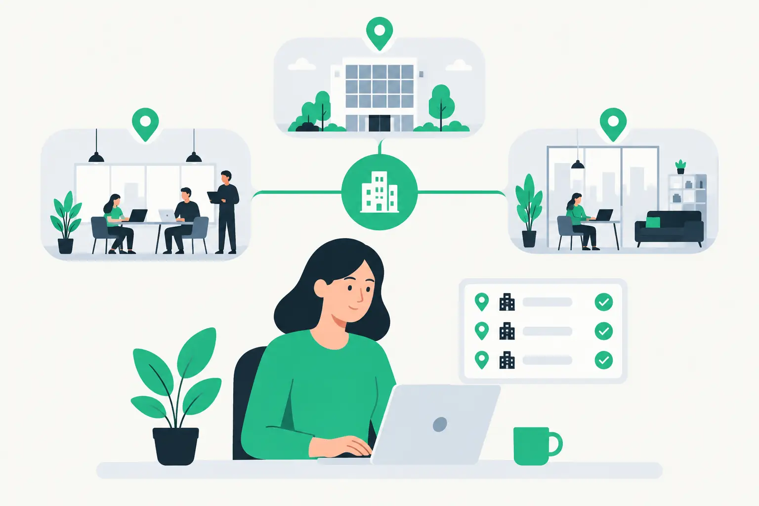 Managers coordinating recurring tasks across several business locations
