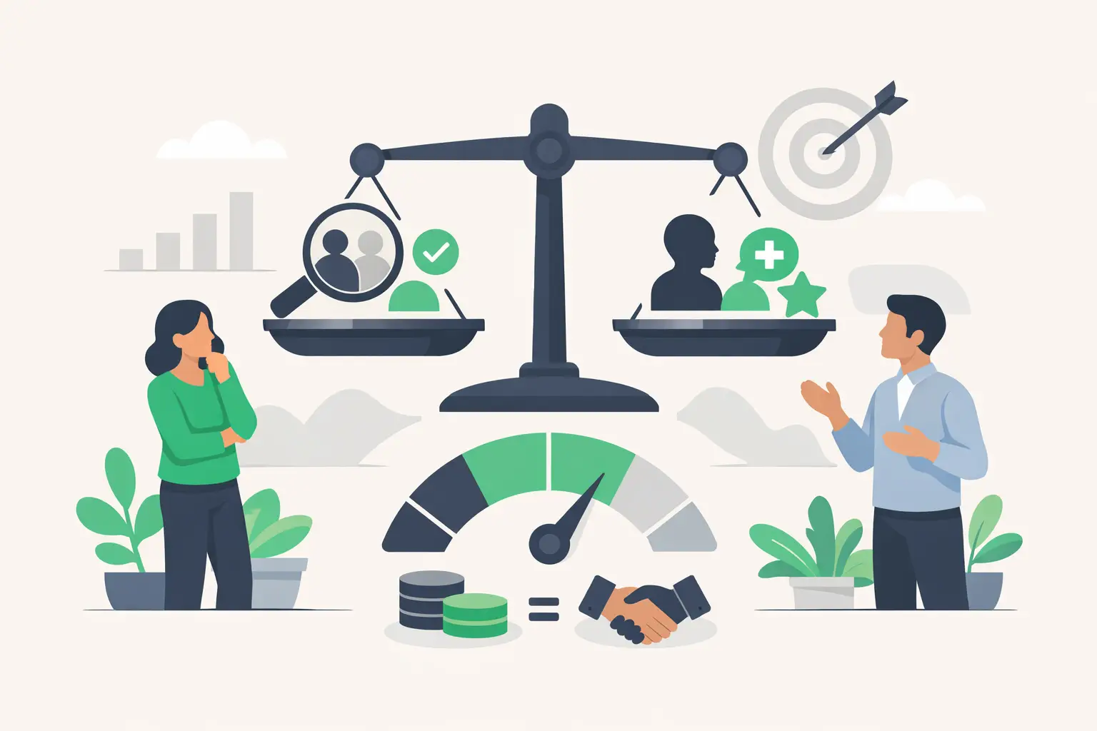 People reviewing a fairness score that measures shared work contribution